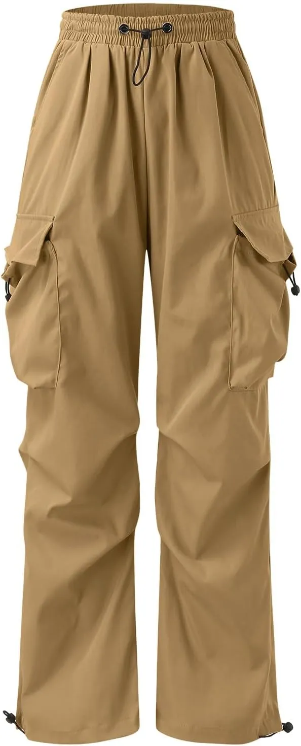 Men's Baggy Cargo Pants Casual Parachute Pants Cotton Elasticated Loose Fit Streetwear Multi Pockets