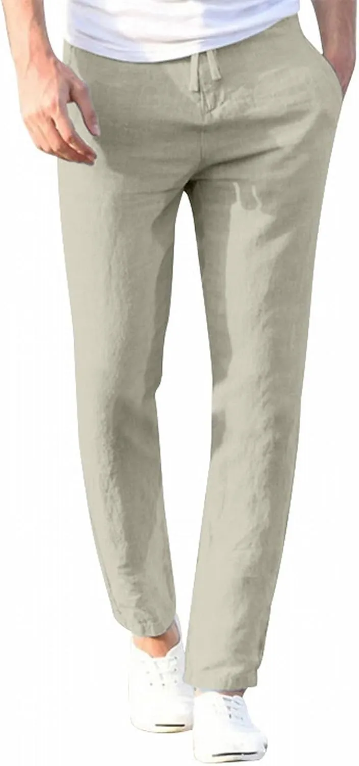 Mens Casual Chino Pants Flat Front Regular Fit Business Work Trousers Slim Fit Straight Leg Smart Dress Pants Big&Tall
