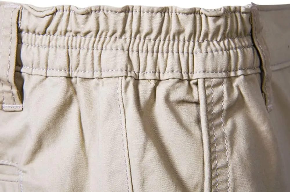 Men's Cotton Chino Shorts, Relaxed Fit, Straight Leg, Zippered Front, Button Closure, 2 Side Pockets, 2 Back Pockets