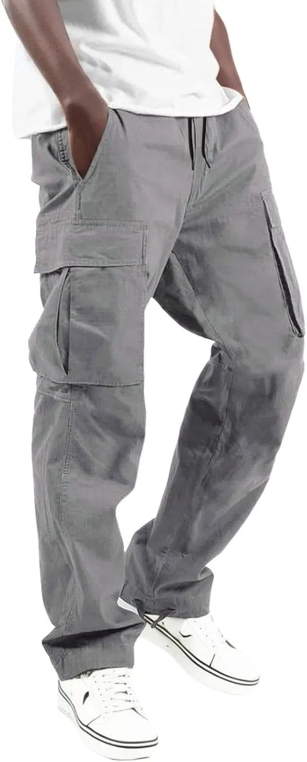 Mens Cycling Tights PantsWork Cargo Pants for Men Tactical Lightweight Relaxed Fit Trousers Outdoor Hiking Pants with Multi PocketsBlack Chino