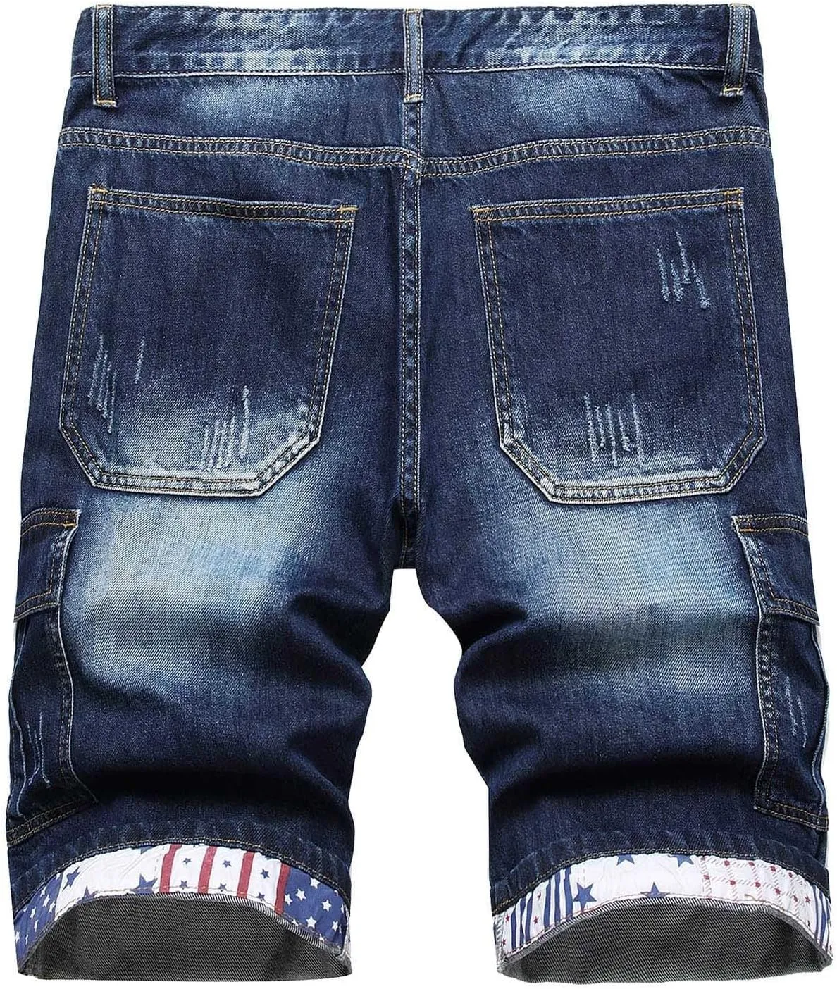 Men's Distressed Jean Shorts Casual Slim Fit Stretch Ripped Skinny Short Summer Fashion Denim Shorts Comfort Flex Waist Short