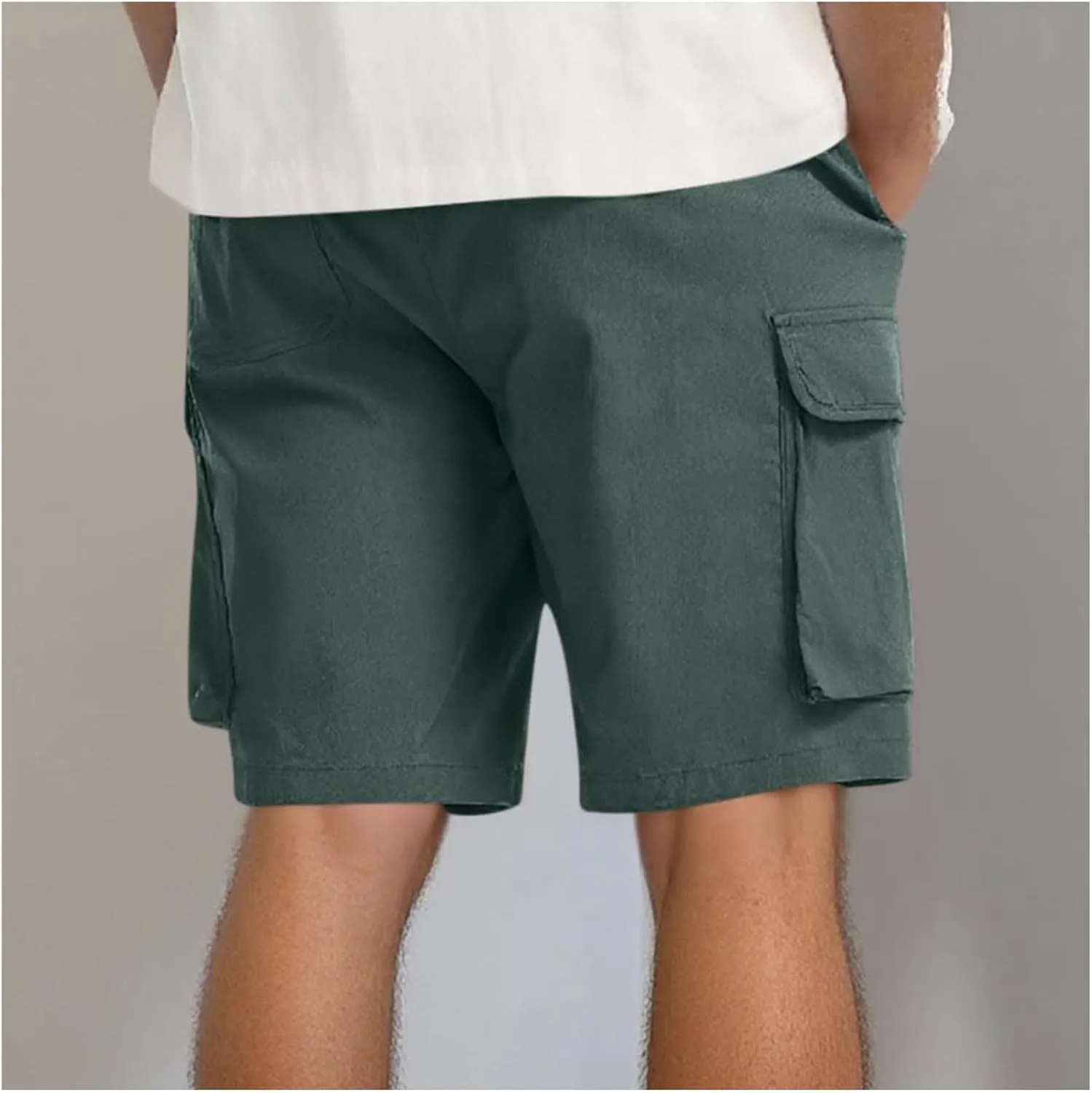 Mens Drawstring Elastic Waist Cargo Shorts 2025 Summer Trendy Stretch Lightweight Comfy Work Short Casual Loose Pants