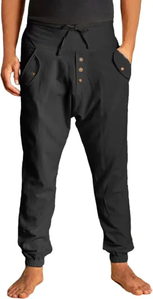 Men's High Waisted Pants Summer Casual Linen Pants Trendy Solid Drawstring Elastic Trousers Outdoor Vacation Slacks