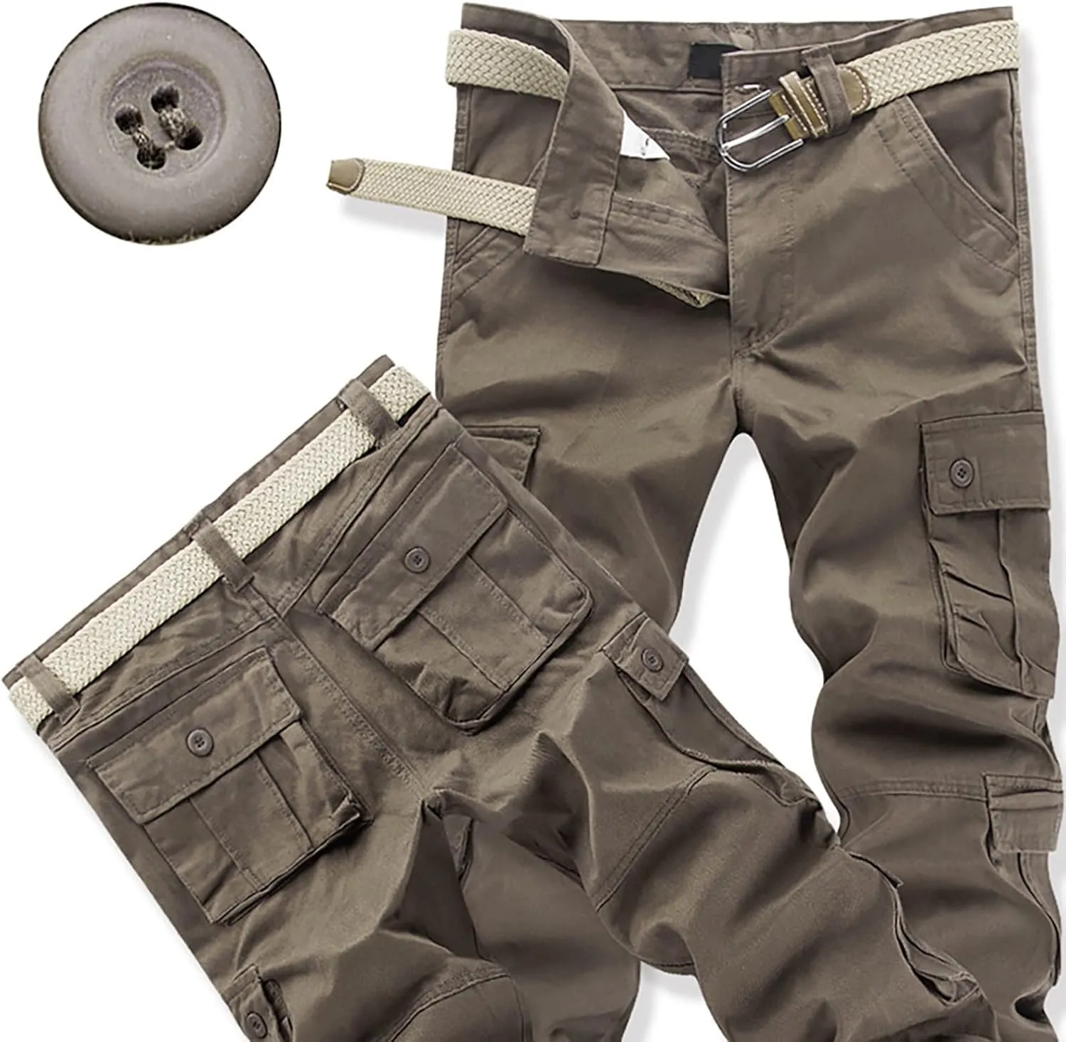 Mens Hiking Pants,Camo Military Hunting Combat Work Pants with Multi Pockets,Loose Fit Casual Cargo Pants,Comfy Tactical Pant