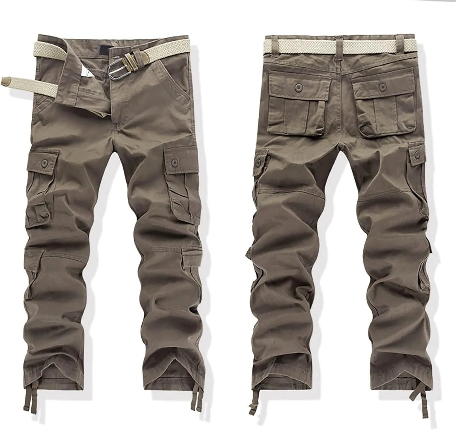 Mens Hiking Pants,Camo Military Hunting Combat Work Pants with Multi Pockets,Loose Fit Casual Cargo Pants,Comfy Tactical Pant