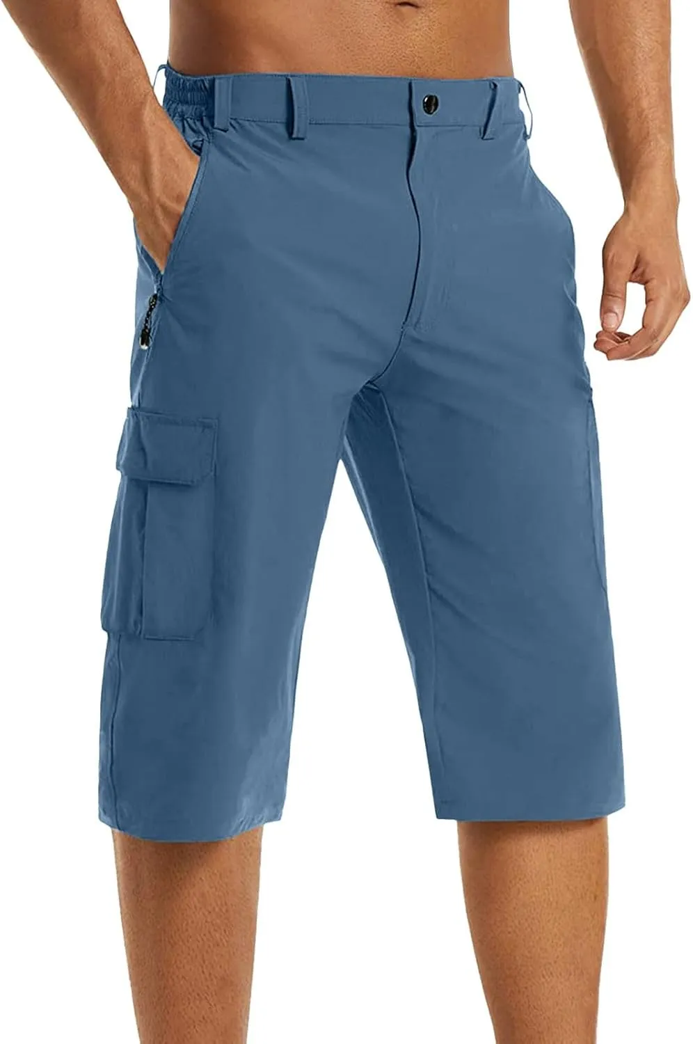 Mens Outdoor Thin Work Climbing Capris Quick Dry Lightweight 3/4 Hiking Walking Shorts Shorts ith Multi Pockets 2024 Fashion