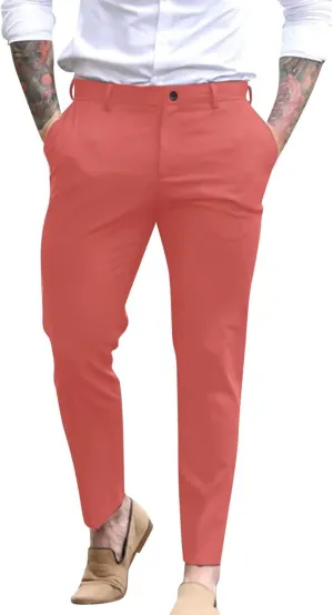 Mens Slim Fit Dress Pants Casual Business Work Skinny Stretch Golf Pants Breathable Flat-Front Chino Pant Tapered Suit Pants