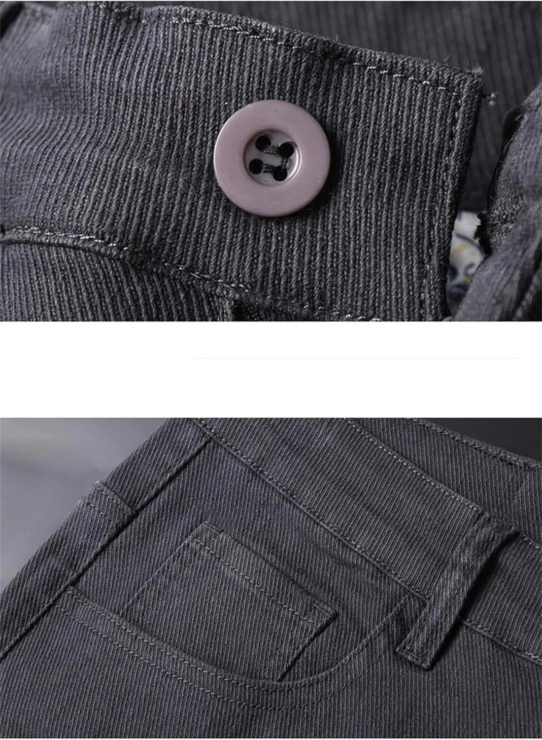 Men's Spring Autum Casual Pants Cotton Elastic Slim Fit Straight Casual Pants