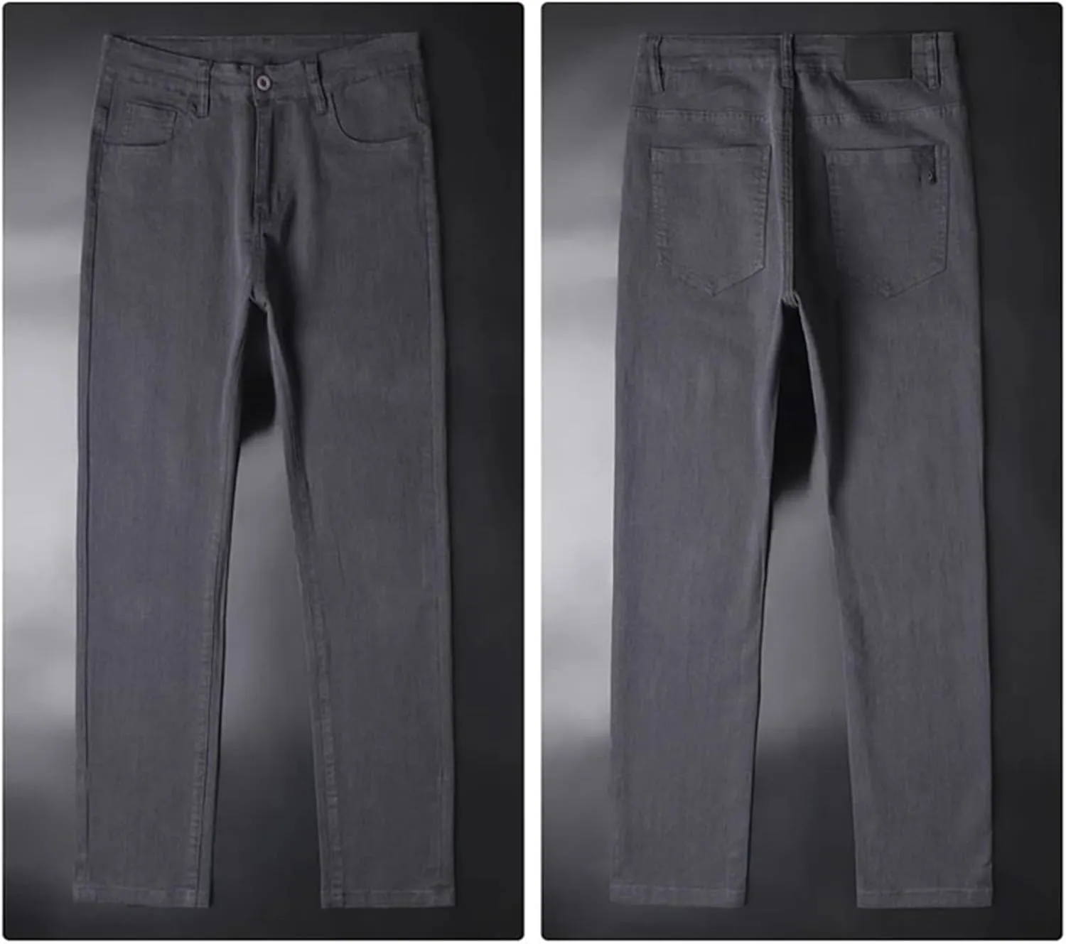 Men's Spring Autum Casual Pants Cotton Elastic Slim Fit Straight Casual Pants