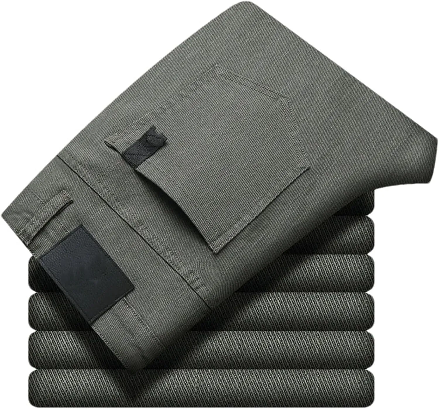 Men's Spring Autum Casual Pants Cotton Elastic Slim Fit Straight Casual Pants