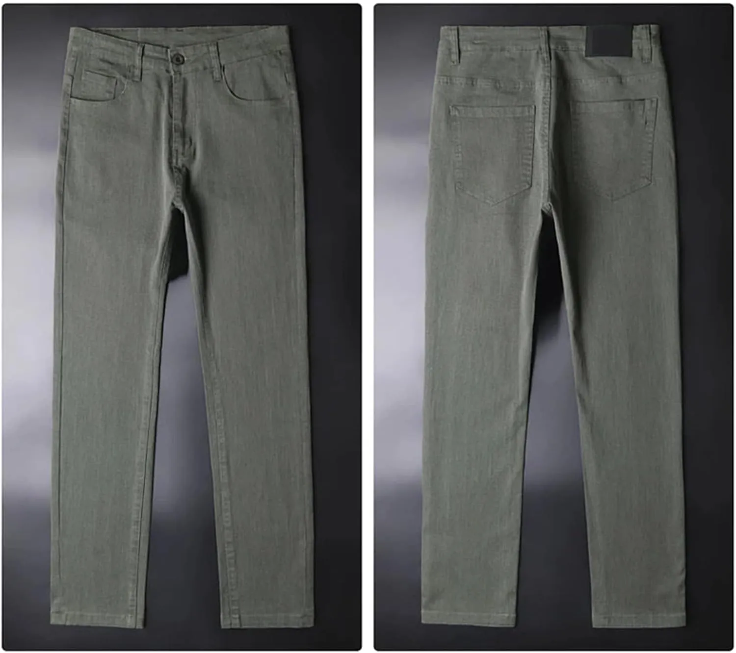 Men's Spring Autum Casual Pants Cotton Elastic Slim Fit Straight Casual Pants