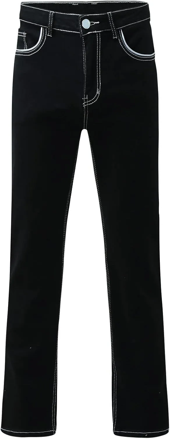 Men's Work Jeans Relaxed Fit Washed Cotton Distressed Straight Fit Jeans Casual Summer Pants Big and Tall Chinos Trousers