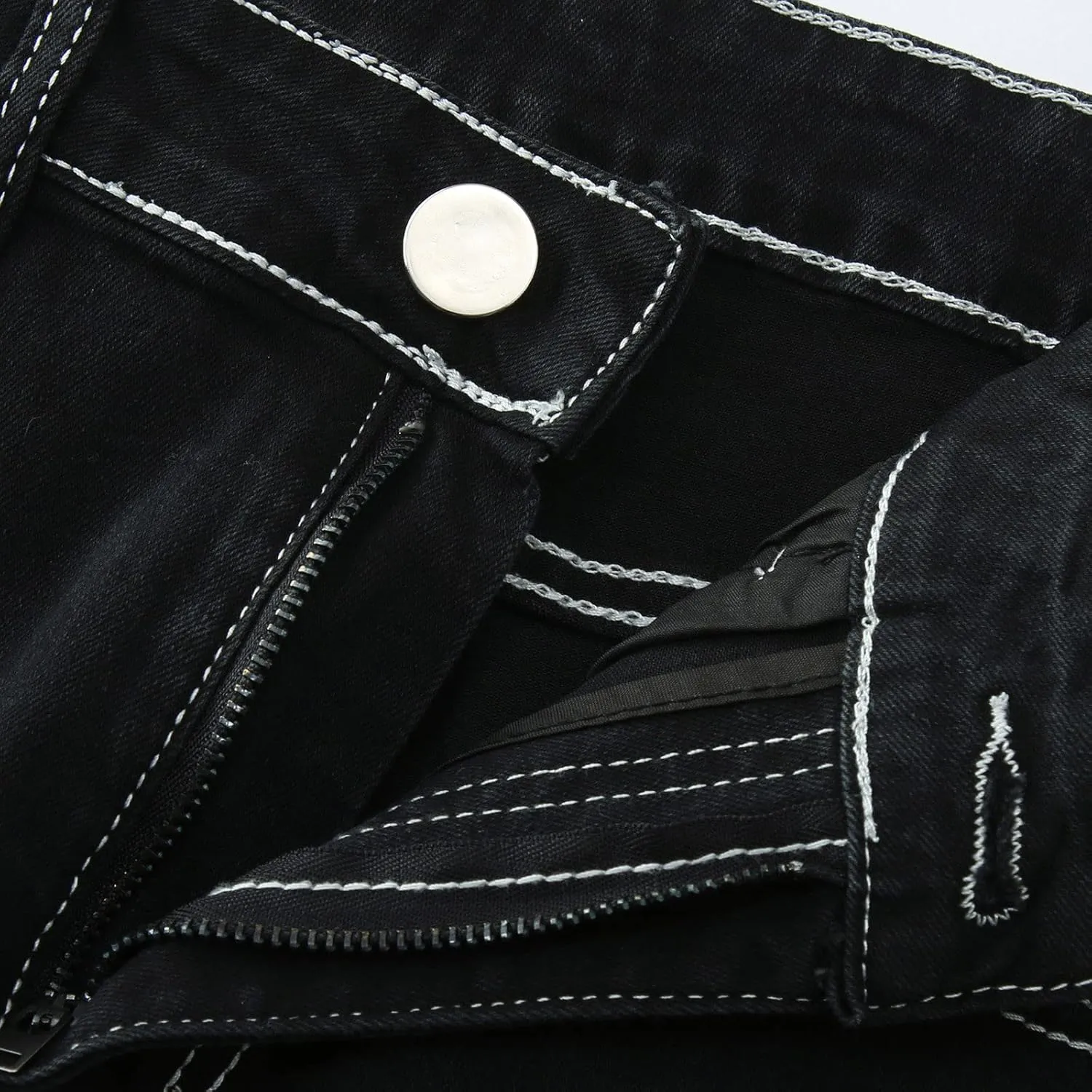 Men's Work Jeans Relaxed Fit Washed Cotton Distressed Straight Fit Jeans Casual Summer Pants Big and Tall Chinos Trousers
