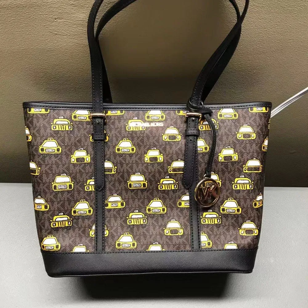 Michael Kors 35T9Gtvt0B Jet Set Travel Extra-Small Logo Top-Zip Tote Bag in Pwd Blsh Mlt