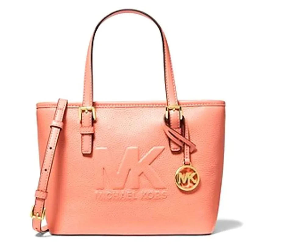 Michael Kors 35T9Gtvt0B Jet Set Travel Extra-Small Logo Top-Zip Tote Bag in Pwd Blsh Mlt