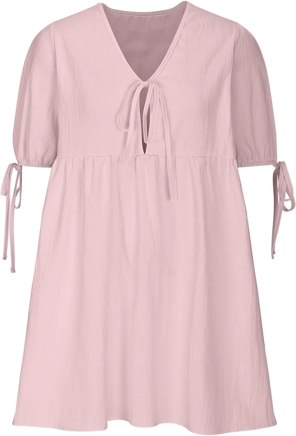 Midi Dresses for Women Sexy Trendy Princess Sundresses Tie Front Western Puff Sleeve Dressy Retro Summer Maxi Dress