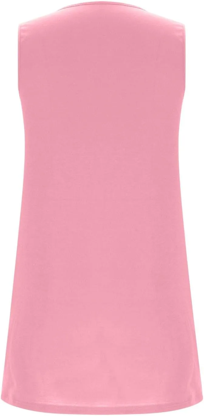 Mini Dresses for Women 2025 Summer Sleeveless V Neck A Line Dress Casual Beach Vacation Sundresses with Pockets