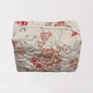 Natalie Pink Floral Quilted Makeup Bags