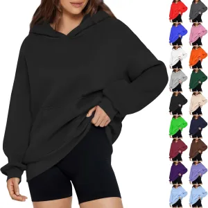 Oversized Sweatshirt for Women Comfort Fleece Hooded Sweatshirts Long Sleeve Pullover Cute Hoodies with Pocket