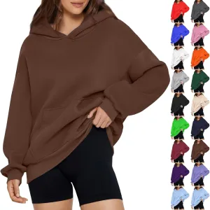 Oversized Sweatshirt for Women Comfort Fleece Hooded Sweatshirts Long Sleeve Pullover Cute Hoodies with Pocket