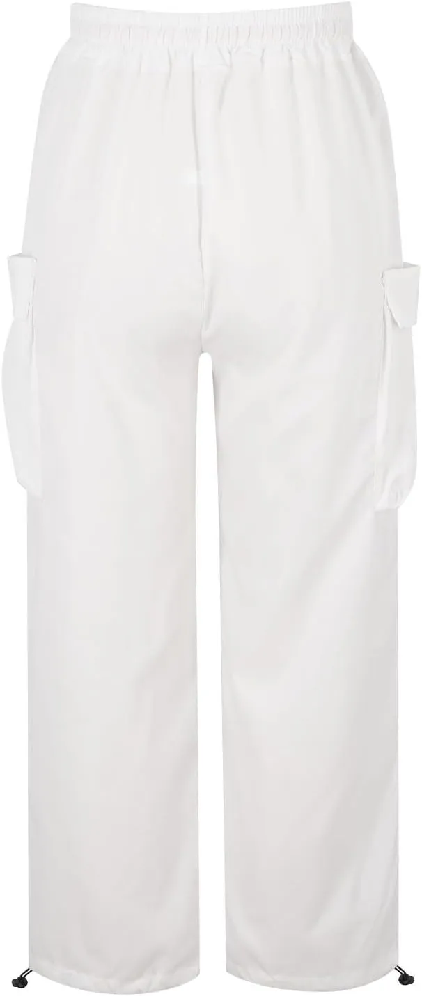 Parachute Pants for Women, Y2k Cargo Pants Women Baggy Drawstring High Rise Straight Leg Baggy Pants Jogger Sweatpants
