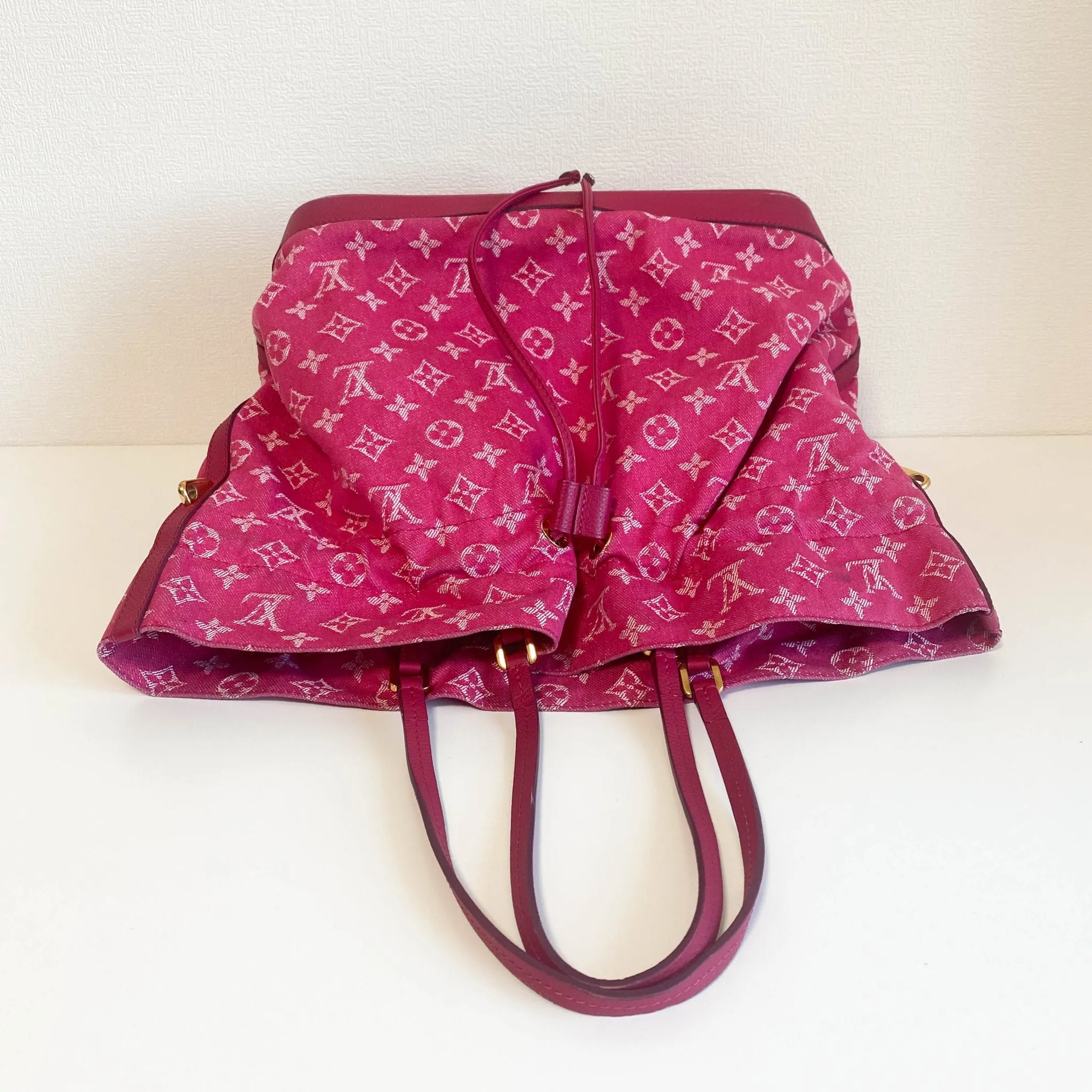 Pink Monogram Denim Noefull M40870