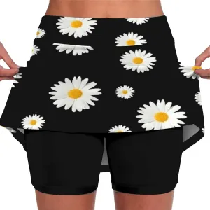 Plus Size Golf Skirts for Women Stretchy Tennis Mini Skirt Shorts Solid Athletic Workout Casual Skorts with Side Pockets 2024