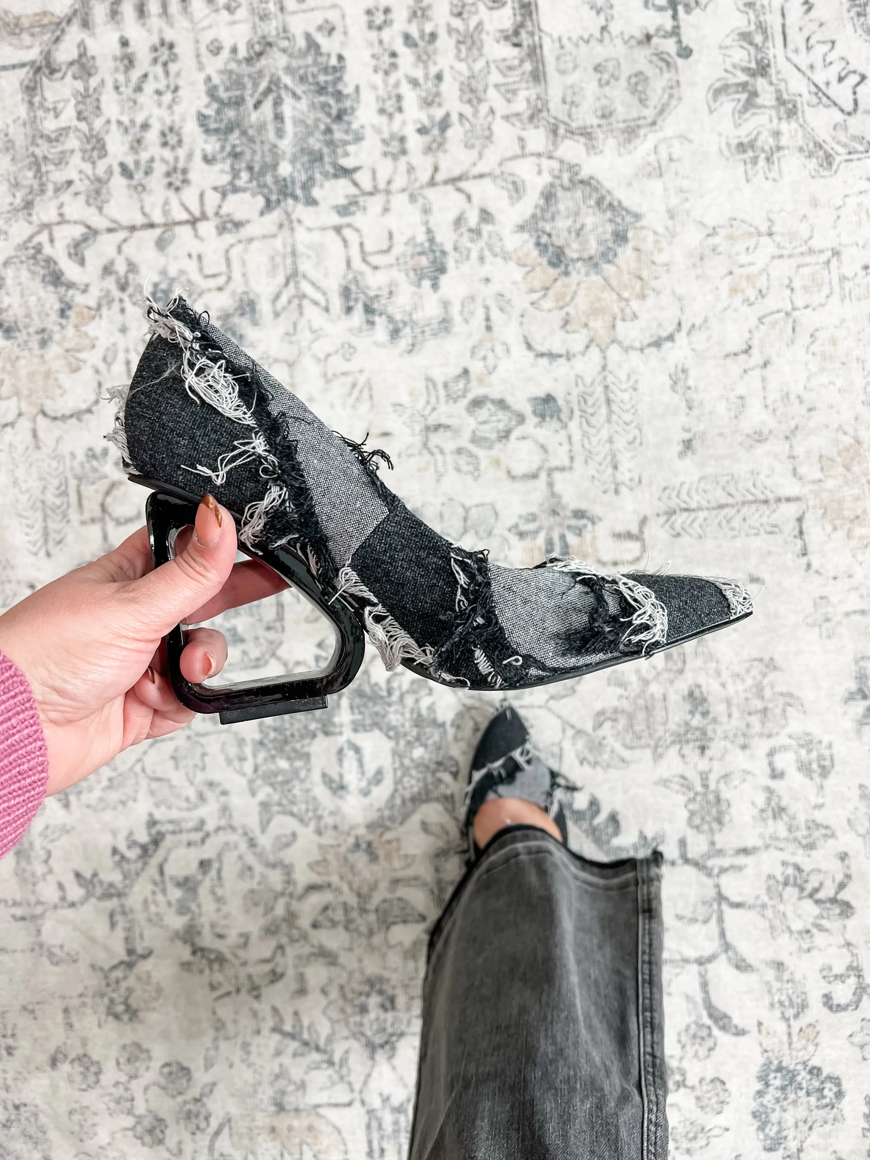 "Simply Things" Distressed Triangle High Heel