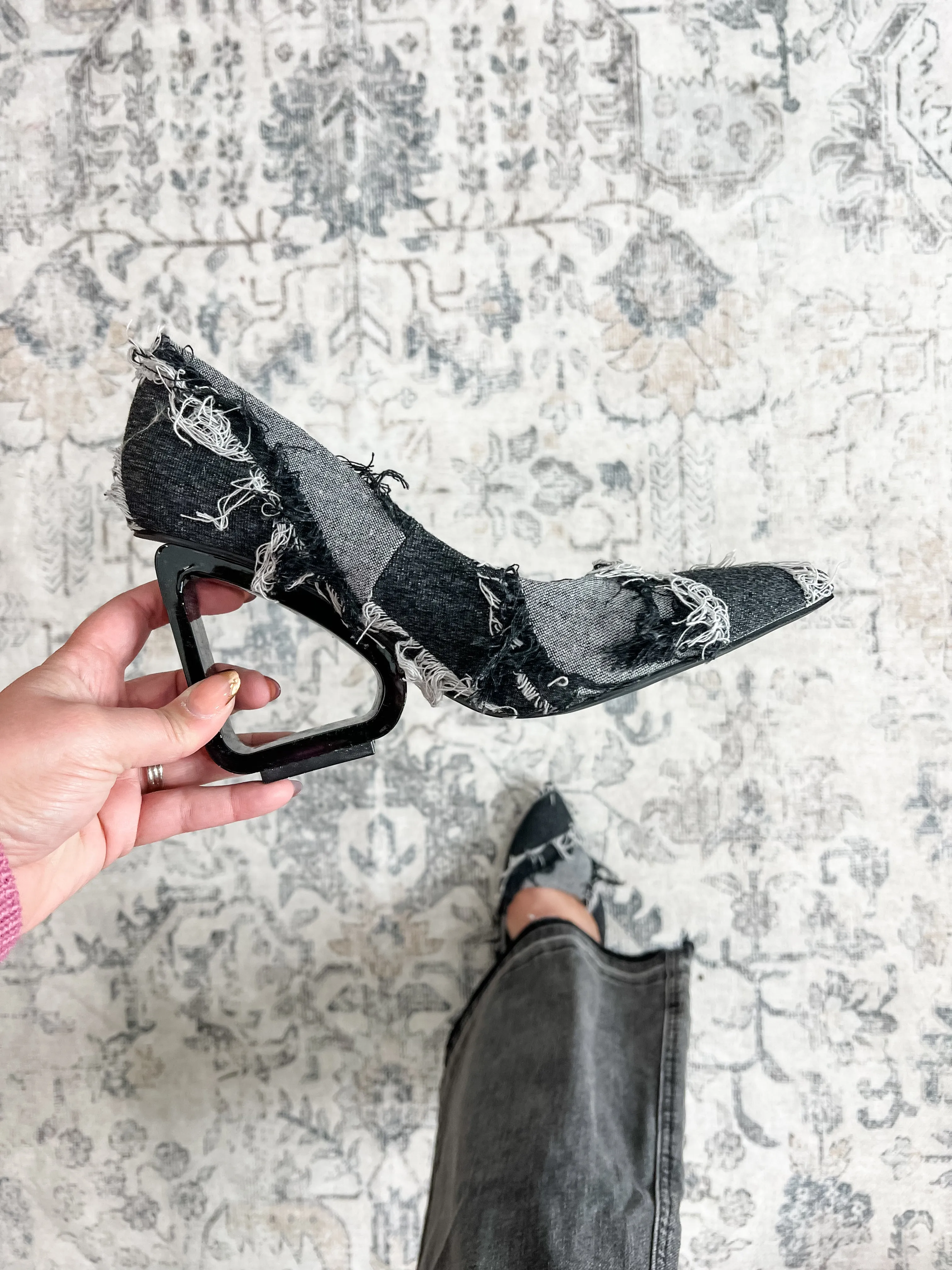 "Simply Things" Distressed Triangle High Heel