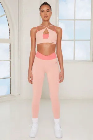 Revive Petite Wrap V Waist Leggings in Pink