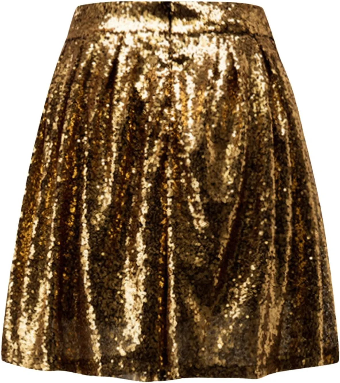 Sequin Skirts for Women High Waist Stretch Pleated Skirts Shiny Bodycon Mini Skirt Rave Party Sparkly Dance Short Skirt