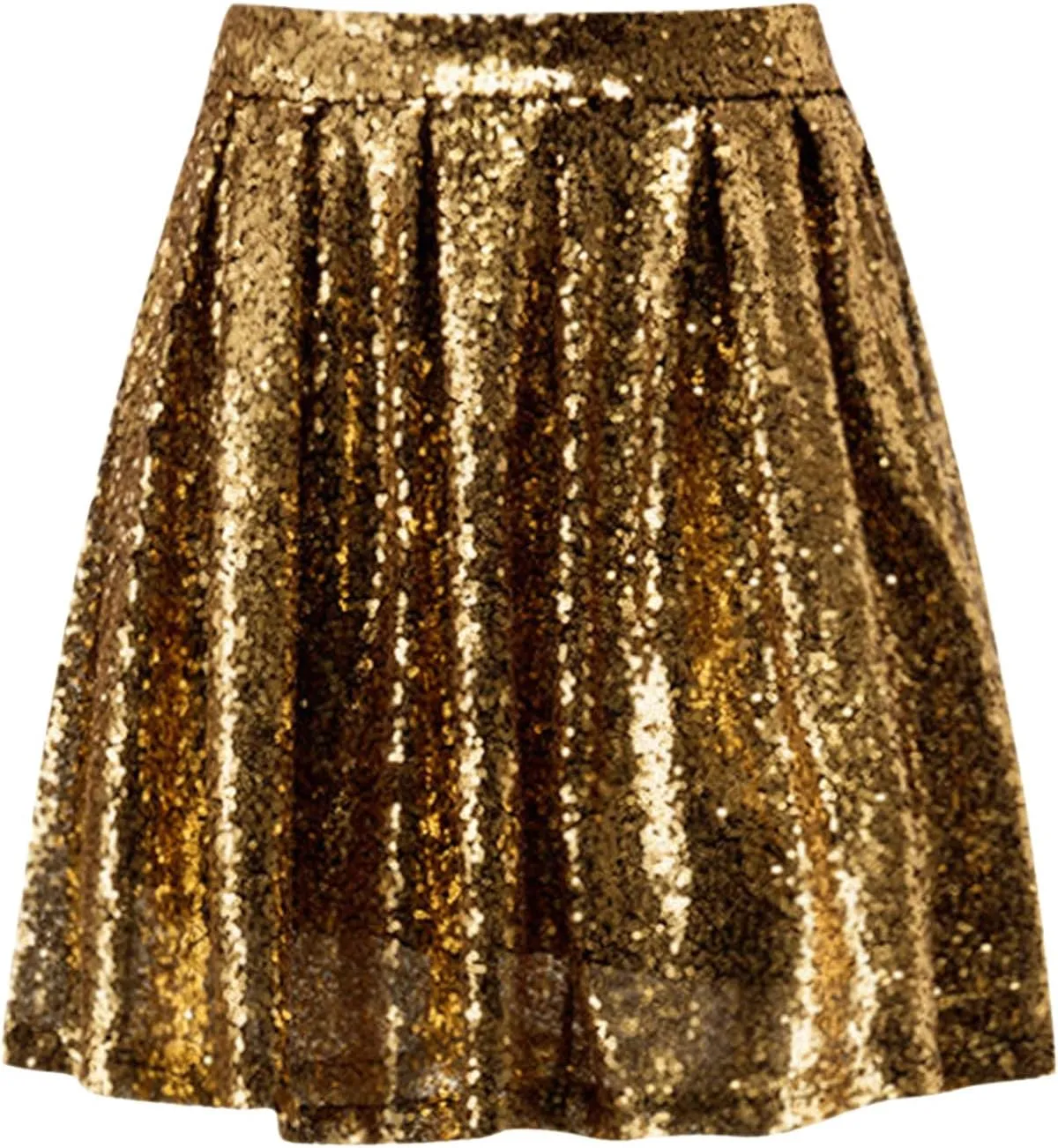 Sequin Skirts for Women High Waist Stretch Pleated Skirts Shiny Bodycon Mini Skirt Rave Party Sparkly Dance Short Skirt