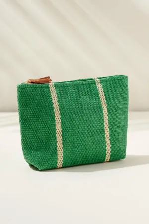 SHIRALEAH Riva Woven Straw Zip Pouch - More Colors Available