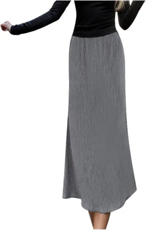 Skirts for Women Elegant Women's High Waist Midi Skirt Vintage French Pleated A Line Flared Slimming Fashion