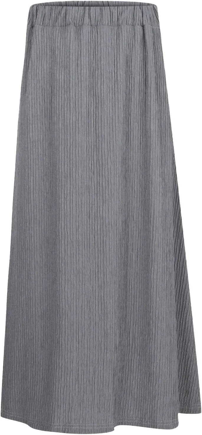 Skirts for Women Elegant Women's High Waist Midi Skirt Vintage French Pleated A Line Flared Slimming Fashion