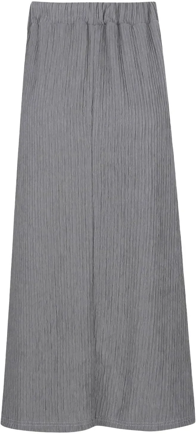 Skirts for Women Elegant Women's High Waist Midi Skirt Vintage French Pleated A Line Flared Slimming Fashion