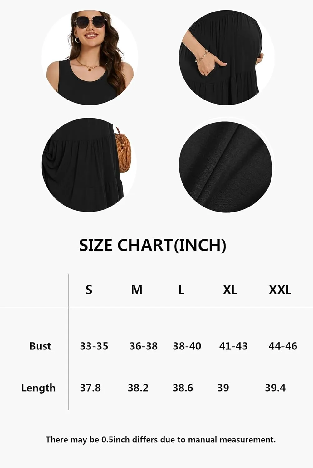 Smallshow Women's Maternity Dress Sleeveless Ruffle Tank Pregnancy Clothes