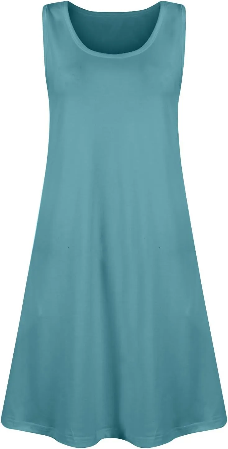 Summer Dresses for Women 2025 Casual Beach Boho U Neck Sleeveless Sundresses Vintage Flowy Tank Dress with Pockets