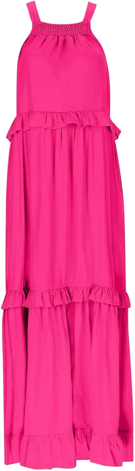 Summer Maxi Dresses for Women 2025 Elegant Flowy Tiered Ruffle Dress Casual Loose Swing Beach Vacation Clothes