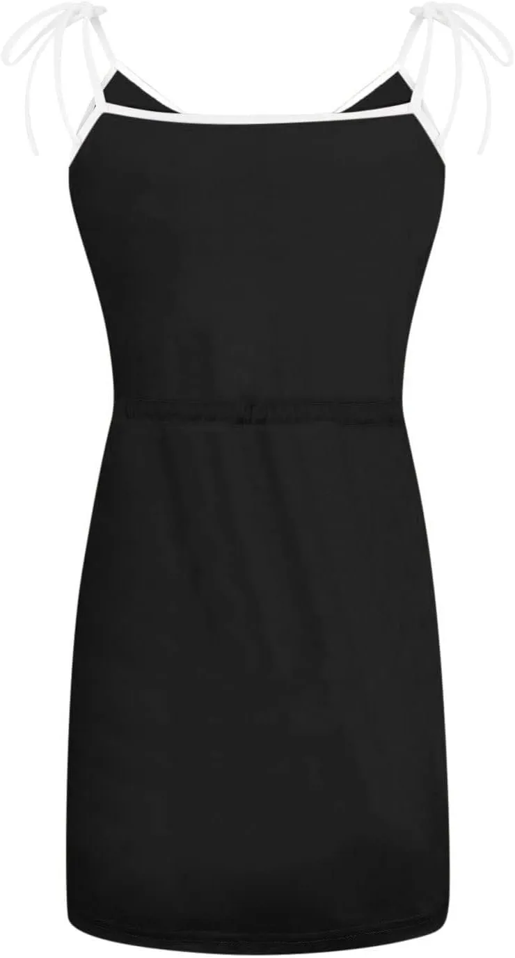 Sundresses for Women 2024 Summer Dresses Boho Casual Sling Sleeveless Striped Contrast Beach Mini graduation Dress
