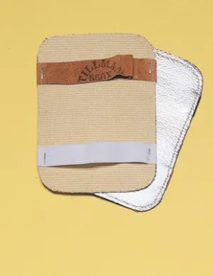 Tillman Silver And Tan Aluminized Rayon And Goldengard Unlined Heat Resistant Backhand Pad