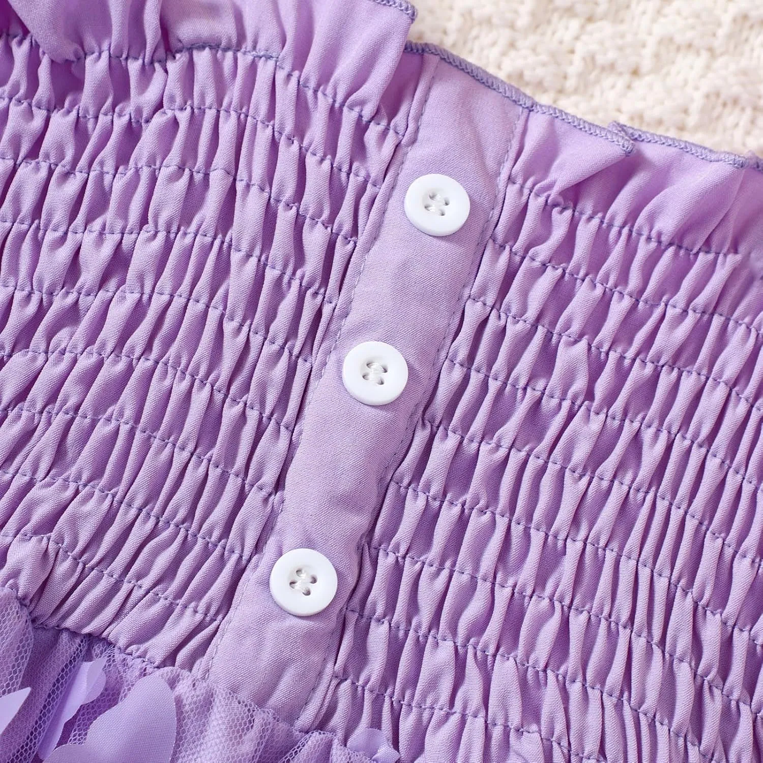 Toddler Girls Tulle Dress Kids 3D Butterfly Applique Ruffle Straps Smocked Button A-Line Summer Dresses 1-5 Years