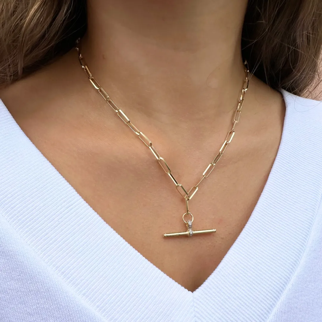 Toggle Charm Paperclip Necklace