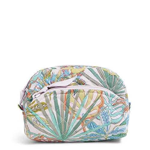 Vera Bradley Women's Cotton Mini Cosmetic Organizer Makeup Bag, Rain Forest Canopy - Recycled Cotton, One Size US
