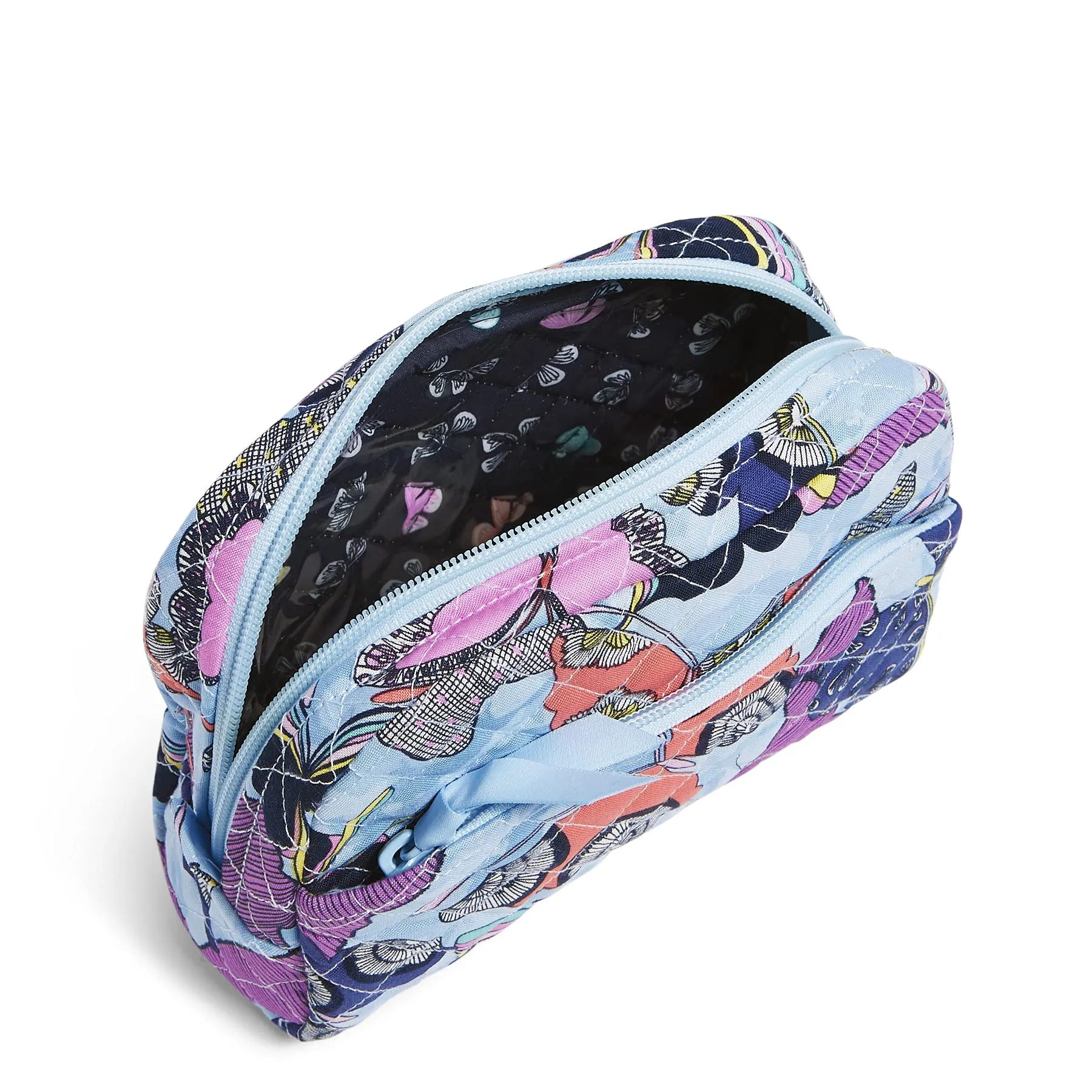 Vera Bradley Women's Medium Cosmetic Makeup Organizer Bag, Butterfly by-Recycled Cotton, One Size