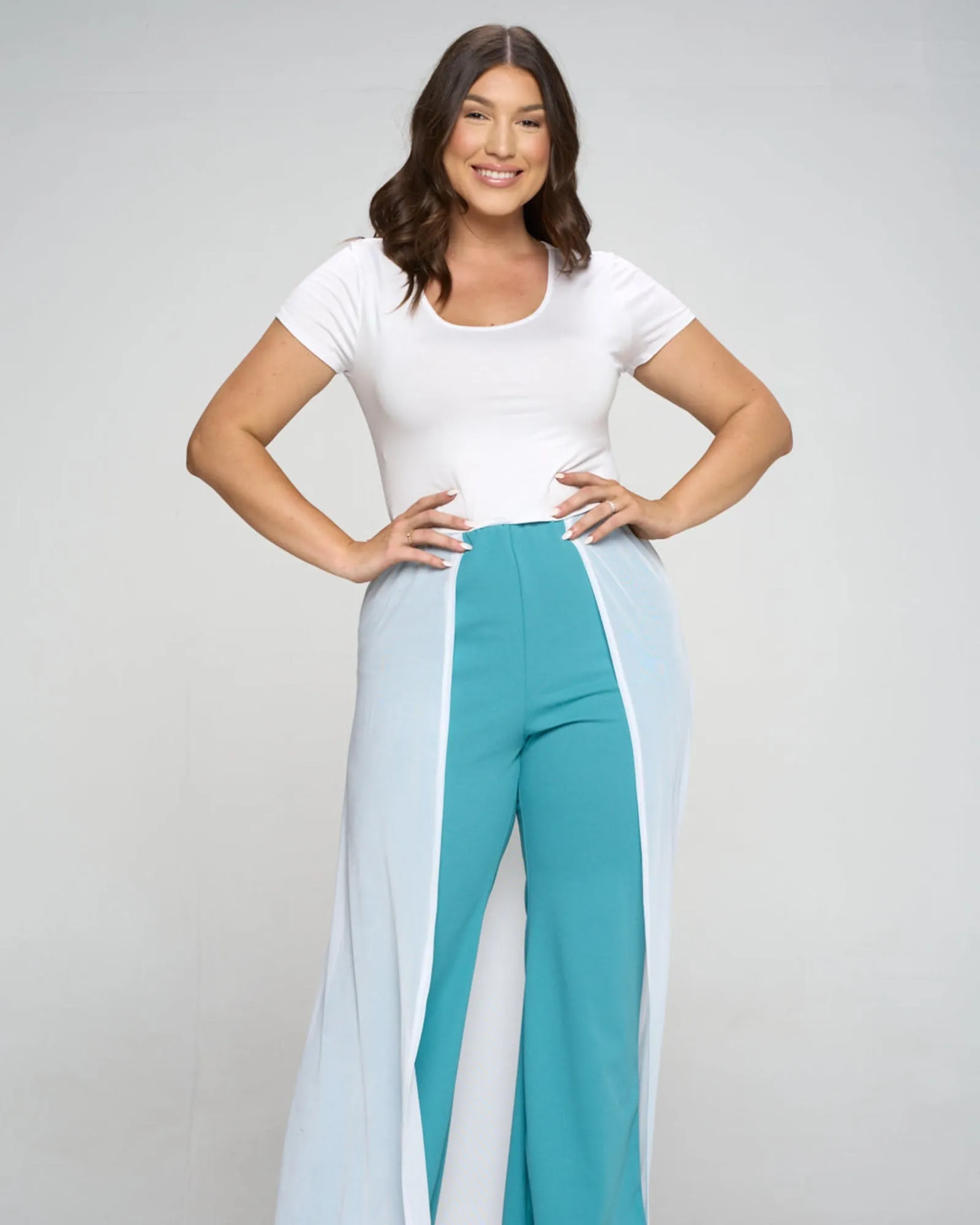 Walk Through Mesh Pants | Seafoam and White