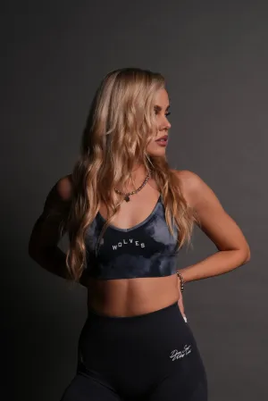 Wolves Pyramid "Everson Seamless" Sports Bra in Darc Blue Big Ghost Clouds