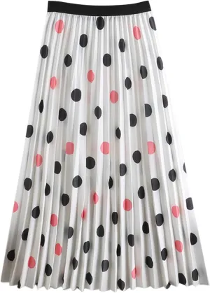 Women 2023 Spring Summer Floral Long Skirts A Line Skirts Floral Pleated Swing Print Midi A High Waist Women