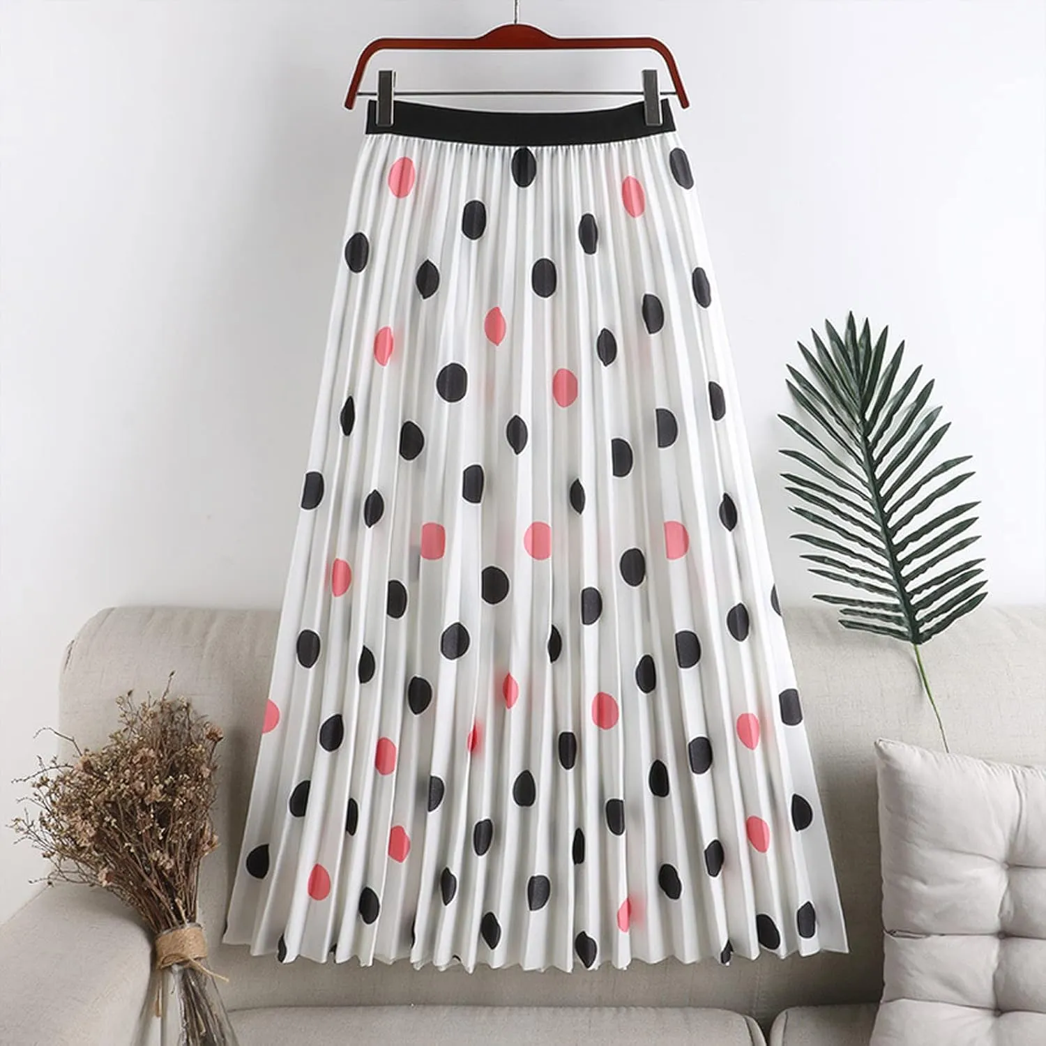 Women 2023 Spring Summer Floral Long Skirts A Line Skirts Floral Pleated Swing Print Midi A High Waist Women