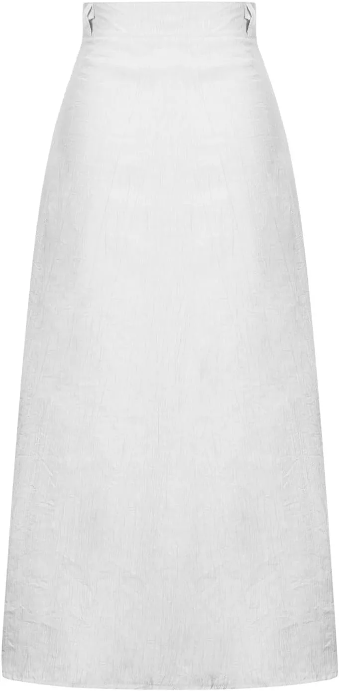 Women Casual Beach Skirts Front Button Flowy Boho Summer Skirt Lightweight High Waist A Line Maxi Skirt Half Dress